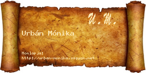 Urbán Mónika névjegykártya